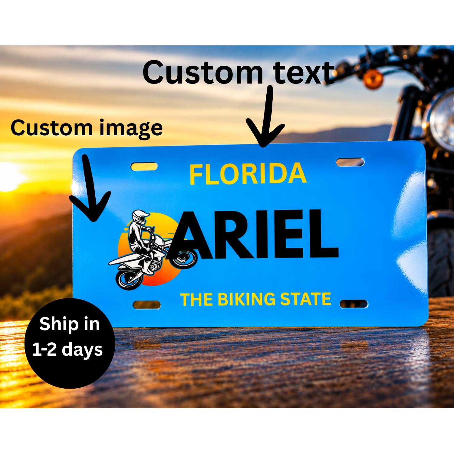 Custom License Plate 6x12, Personalized Glossy Aluminum Car Tag | Gift for Dad, Boyfriend, Car Lover