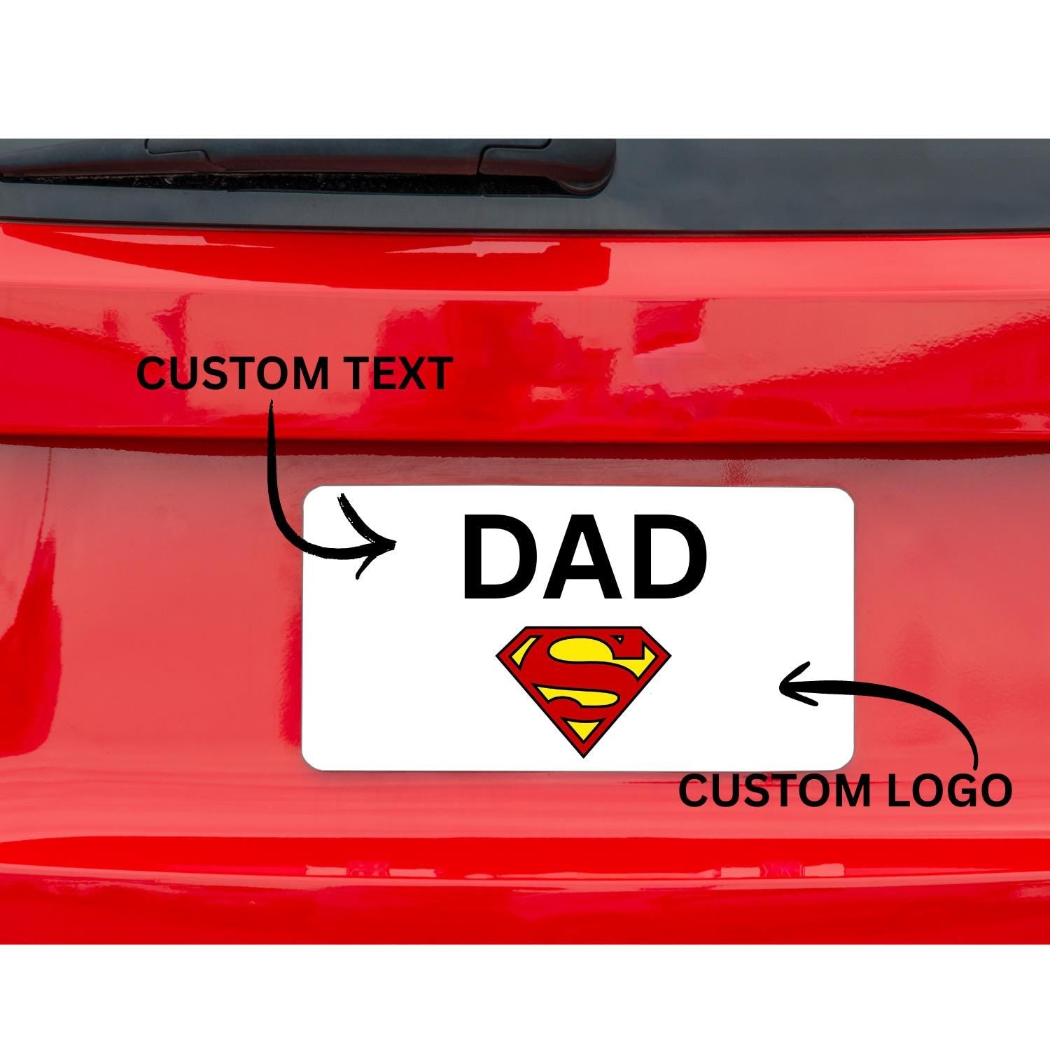 Custom License Plate 6x12, Personalized Glossy Aluminum Car Tag | Gift for Dad, Boyfriend, Car Lover